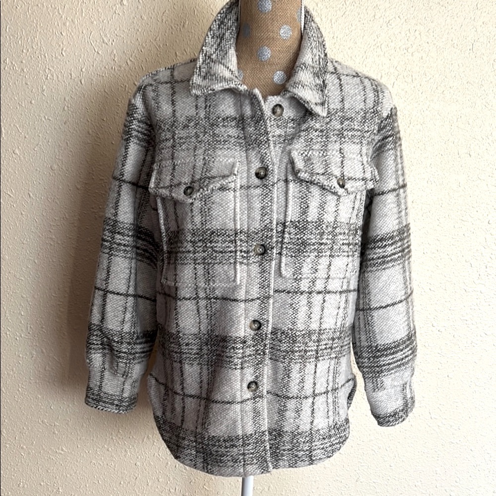 Banana Republic Plaid Gray Women's Jacket - Picture 3 of 8
